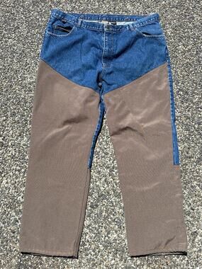 Guide Gear Brush Guard Pants 42x30 Hunting Reinforced No scratch Jeans blue tan